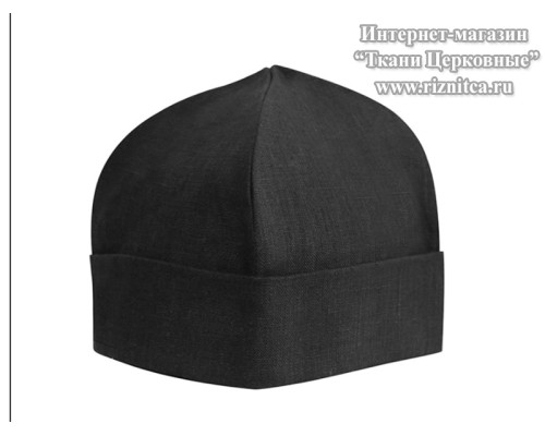 Скуфья льняная с отворотом