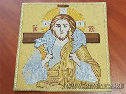 Вышитая икона "Иисус Христос добрый Пастырь"